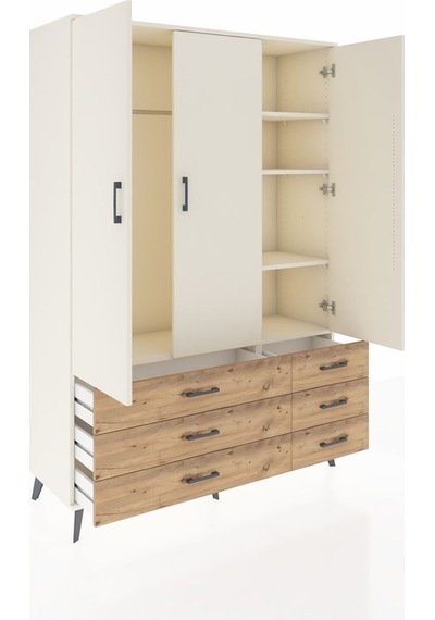 Hyperion Dolap 5 Raflı 6 Çekmeceli Tek Askılı 132x44x195 Aytaşı-aytaşı/çam Aytası/atlas Çam Hyperion Dolap 5 Raflı 6 Çekmeceli Tek Askılı 132x44x195 Aytaşı-aytaşı/çam Aytası/atlas Çam