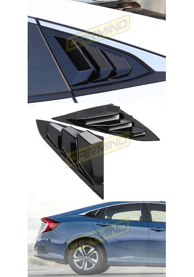 Honda Civic Fc5 Sedan Kelebek Cam Vizörü Piano Black 2016-2021