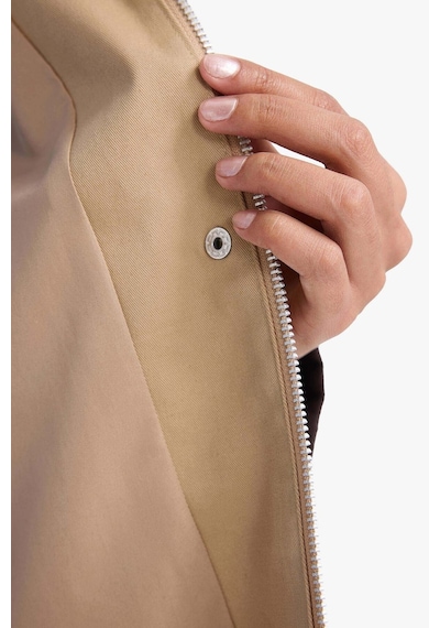 Defacto Regular Fit Kontrast Yaka Cepli Çıtçıtlı Pamuklu Trençkot E8594ax25aubg501 Bej