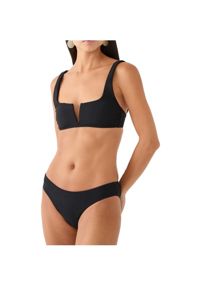 Bondi Born Şık Kare Yaka Bikini Üstü Siyah