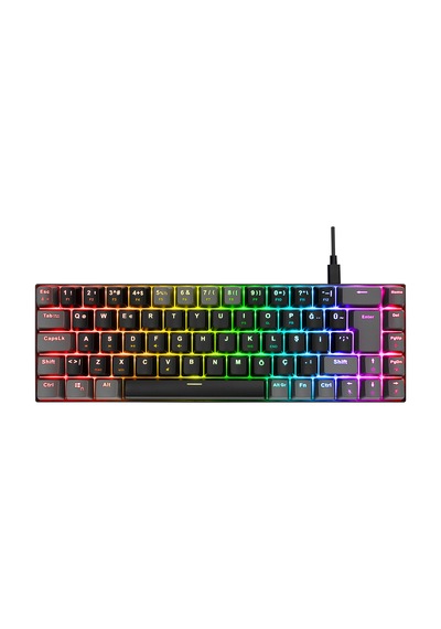 Acer Emachines Eak68 Rgb Mekanik Red Switch Mini Oyuncu Klavyesi - Siyah Gri 68 Tuş Kompakt Gaming