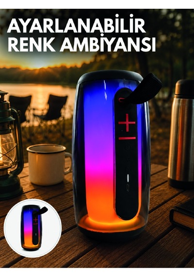 Rgb Aydınlatmalı Kablosuz Bluetooth Hoparlör Usb Bellek Tf Kart Destekli - Lisinya