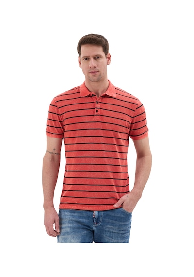 Cipo & Baxx Erkek Çizgili Polo Yaka Basic T-shirt - Ct858 Red