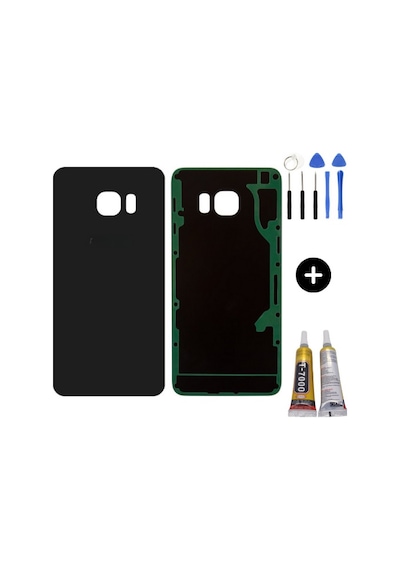 Samsung S6 Edge Plus Sm-g928 Uyumlu Arka Pil Kapağı Siyah + Montaj Seti Çok Renkli