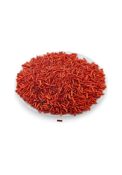 Kristal Turuncu Boru Boncuk 100 Gr