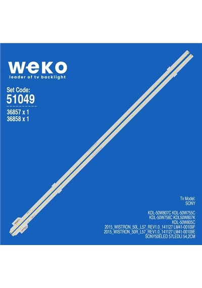 Sony Kdl-50w805c 50'' 2 Adet Tv Led Bar Tvnizin İçindeki Led Barla Aynısı Olduğunu Görmeden Almayınız. Led Bar Ürünlerinde Paket Açıldığında İade Kabul Edilmemektedir.
