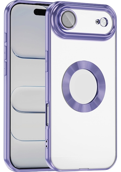 Apple Uyumlu iPhone 17 Air Kılıf Kamera Korumalı Logo Gösteren Zore Omega Kapak - Lila Lila