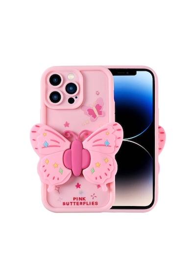 Apple Uyumlu iPhone 14 Pro Kılıf Kamera Korumalı Figür Tasarımlı Uzrm Kapya Kapak-pembe Açık Pembe Açık