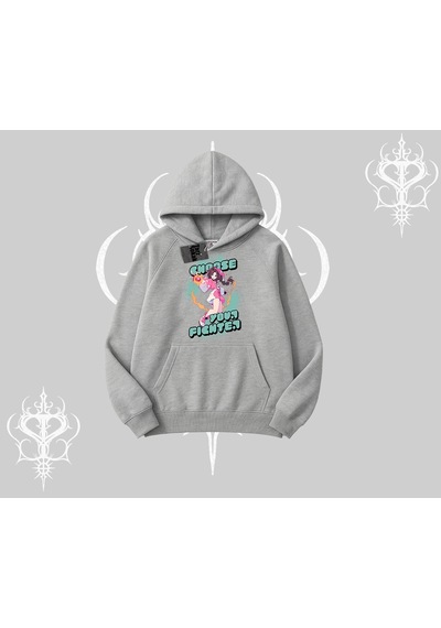 Startmore Kapşonlu Sweatshirt Oversize Anime Kız Desenli Japon Stil Gri