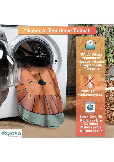 Depoba Marta Şönil Kaymaz Pamuk Tabanlı Yıkanabilir Antibakteriyel Yuvarlak Çocuk Halısı 120x120 Çok Renkli Depoba Marta Şönil Kaymaz Pamuk Tabanlı Yıkanabilir Antibakteriyel Yuvarlak Çocuk Halısı 120x120 Çok Renkli