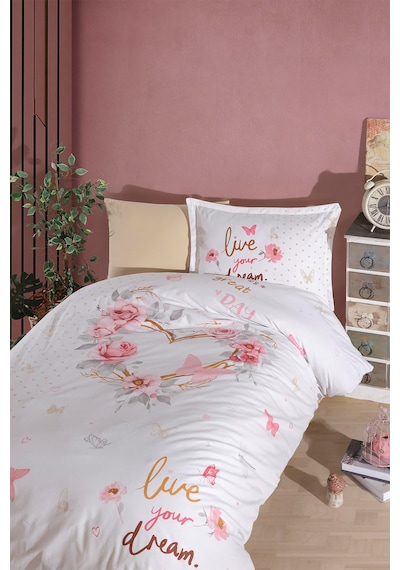 Clasy Dream Bej %100 Pamuk Tek Kişilik Nevresim Takımı Bej