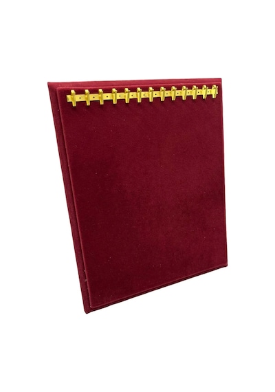 Süet Kumaş Bordo Renk 20/16 Cm Ayaklı Kanca Bileklik Sergileme Standı Çok Renkli
