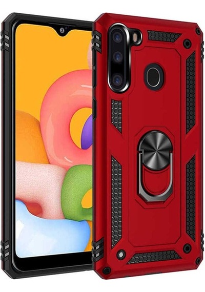 Samsung Uyumlu Galaxy A21 Kılıf Zore Vega Kapak Kırmızı