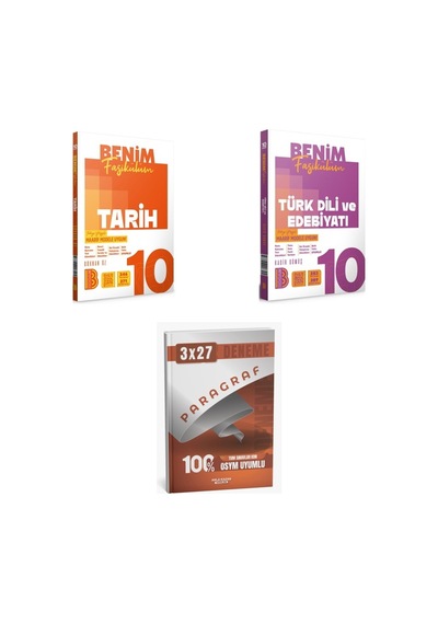 2027 Benim Hocam 10. Sınıf Benim Fasikülüm Tarih + Edebiyat Türk Dili Ve Edebiyatı Soru + Ankapade 3'lü Set