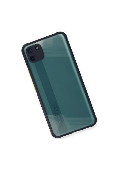 Realme C11 Uyumlu Kılıf Miami Şeffaf Silikon - Lacivert
