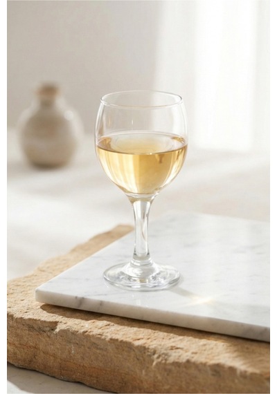 Lav Misket Cam Beyaz Şarap Kadehi 6'lı 170 ml Ayaklı (Meşrubat/Su Bardağı)