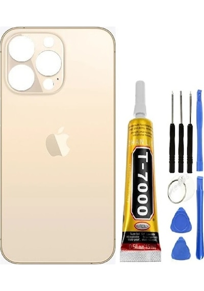 Apple İphone 13 Pro Arka Kapak + Tamir Seti + B7000 Yapıştırıcı Altın
