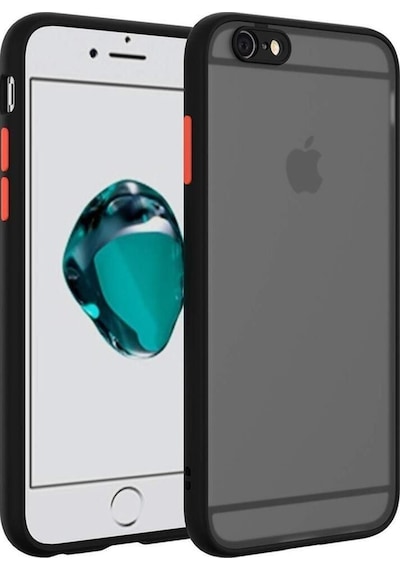 Fibaks iPhone 6/6s Uyumlu Kılıf Mat Parmak Izi Yapmaz Kamera Korumalı Renkli Tuşlu Sert Silikon