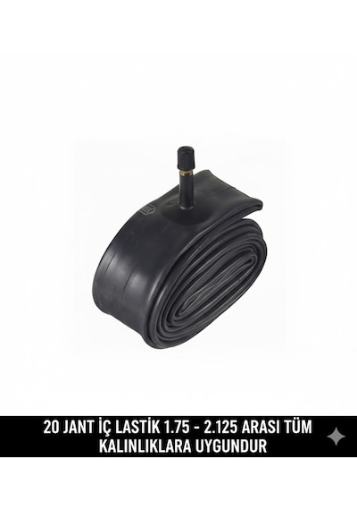 Güçlü Bisikletmotosiklet 20 Jant İç Lastik - 20x1.75 / 2.125 Uyumlu - Oto Valf Kalın Sibop Bisiklet İç Lastiği