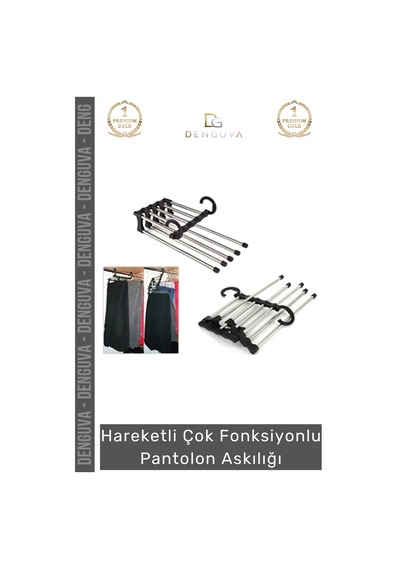 Özel Üretim Dayanıklı Dolap Organizer Hareketli Çok Fonksiyonlu Pantolon Askılığı 5 In 1 Çok Renkli