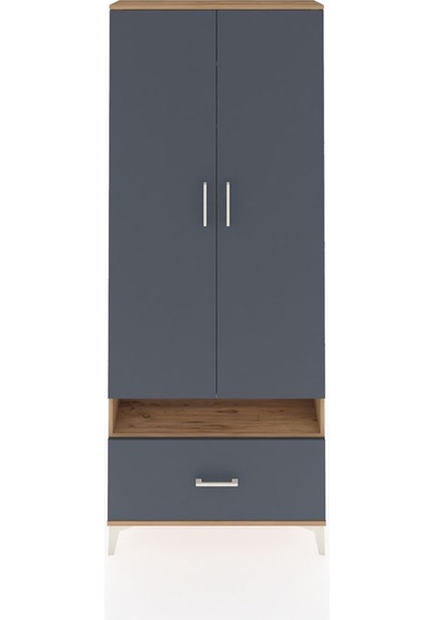 Arges Dolap 3 Raflı Tek Çekmeceli Tek Askılı 88x30x221 Çam-antrasit Atlas Çam Arges Dolap 3 Raflı Tek Çekmeceli Tek Askılı 88x30x221 Çam-antrasit Atlas Çam