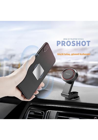 Polosmart Pbs155 Mıknatıslı Araç İçi Telefon Tutucu Siyah