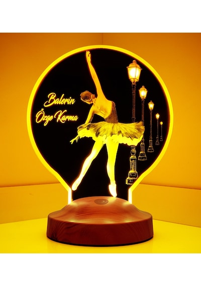 Balerin Hediyesi Kişiye Özel Isimli Bale Led Lamba