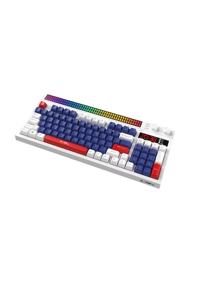 Spectrum K1 Fonksiyonel Çift Lcd Ekran & - Membran 94 Tuşlu Gaming Klavye Mavi-kırmızı