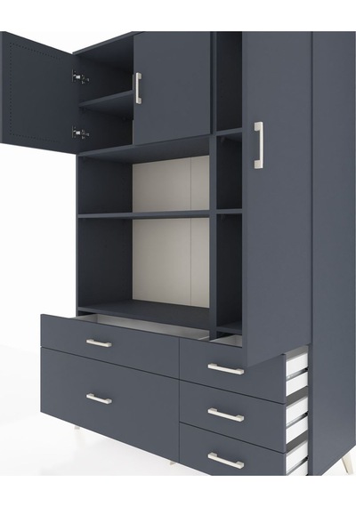 Hyperion Dolap 7 Raflı 5 Çekmeceli 3 Kapaklı 132x44x195 Antrasit-antrasit/antrasit Antrasıt/antrasıt Hyperion Dolap 7 Raflı 5 Çekmeceli 3 Kapaklı 132x44x195 Antrasit-antrasit/antrasit Antrasıt/antrasıt