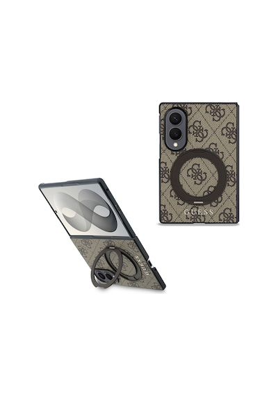 Samsung Galaxy Z Fold 8 Uyumlu Kılıf Guess Lisanslı M-safeli 360 Standlı Pu Klasik Yazı Logolu Kapak Kahve Kahverengi