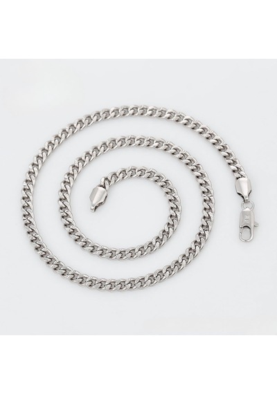 Platin Kaplama Klasik Gurmet Zincir Kolye / 55 Cm Silver