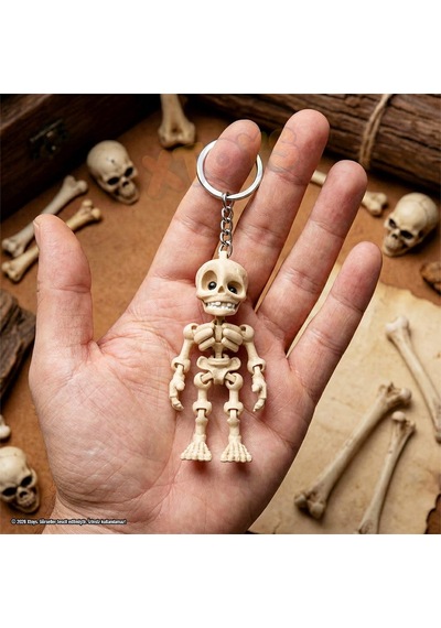 İskelet Figürü Anahtarlık, Hediyelik Halloween Çanta Aksesuarı Ve Hareketli Oyuncak Skibz Krem