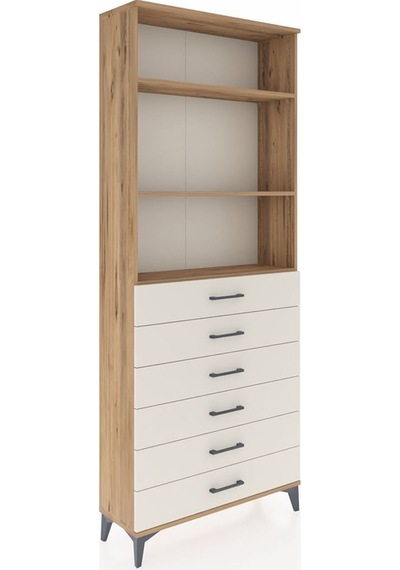 Arges Dolap 3 Raflı 6 Çekmeceli 88x30x221 Çam-aytaşı Atlas Çam