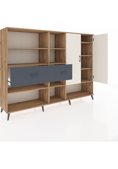 Hyperion Dolap 10 Raflı 2 Çekmeceli 2 Kapaklı 220x44x163 Çam-ayta Çam-aytaşı/antrasit Hyperion Dolap 10 Raflı 2 Çekmeceli 2 Kapaklı 220x44x163 Çam-ayta Çam-aytaşı/antrasit
