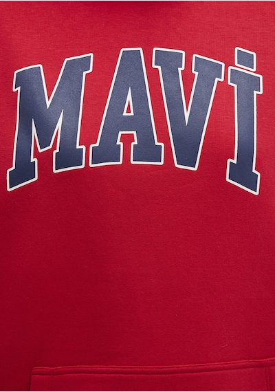 Mavi - Mavi Logo Baskılı Kırmızı Kapüşonlu Sweatshirt 1600361-820