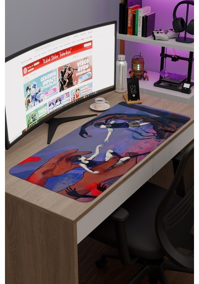 Omori Kaymaz Dikişli Kauçuk Oyuncu Mousepad V4 - 90x40 Xxl Gaming Mouse Pad Fare Altlığı
