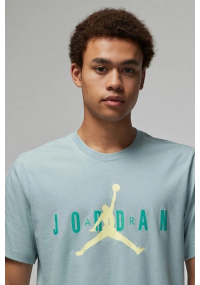 Nike Jordan Air Wordmark Graphic Tshirt Orange Jordan Grafik Baskılı Tişört Yeşil