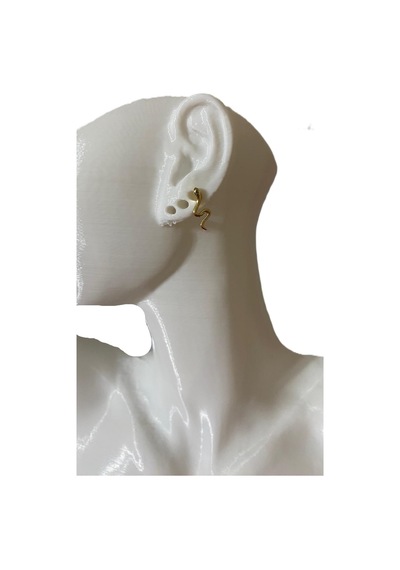 Yılan Figürgü Kıkırdak Tragus Helix Pearsıng Küpe 316l Kararmaz Çelik Altın