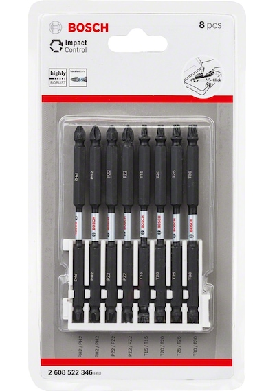 Bosch - Impact Control Serisi Çift Taraflı Vidalama Ucu 8'li Set 110mm 2608522346