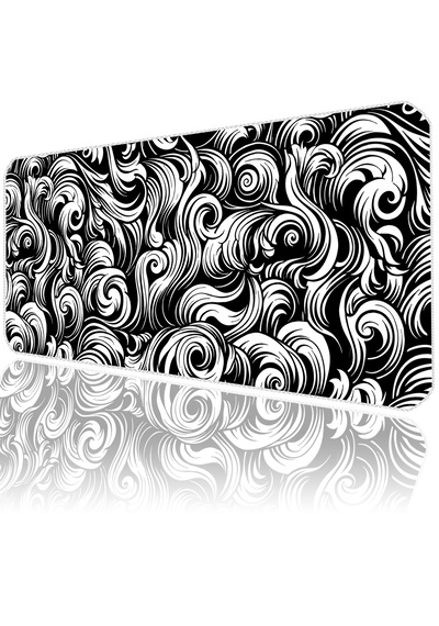 İlyuka Mousepad 70x30cm Büyük Boy Xl Mp367030 Blackwhite Abstract