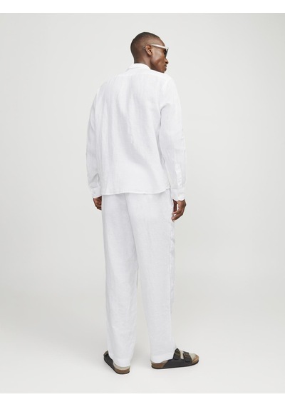 Jack & Jones Erkek Loose Fit Keten Pantalon - Karl - 12253120 Bright White