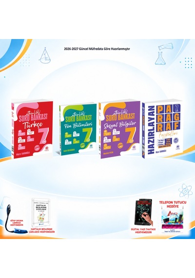 Çanta Yayınları 2026-2027 7. Sınıf Tüm Dersler 4 Kitap Türkçe-fen-sos Soru/paragraf Set
