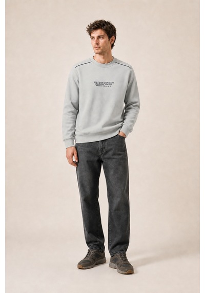Redline Respect Bisiklet Yaka Regular Fit Kışlık Sweatshirt Gri