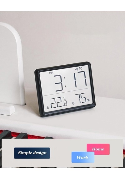 Dijital Mini Saat Lcd Ultra İnce Mıknatıslı Buzdolabı Saati Alarmlı Nem Ve Sıcaklık Göstergeli 9x7cm Diğer