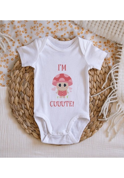 Bitmeyenkartus Bk Kids I'M Cute Tasarımlı Bebek Body Zıbın - Model 2 Çok Renkli