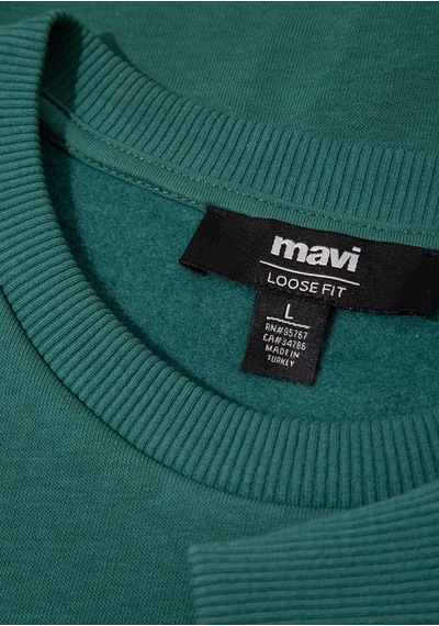 Mavi - Mavi Jeans Detaylı Yeşil Sweatshirt 0s10586-71874 Yeşil