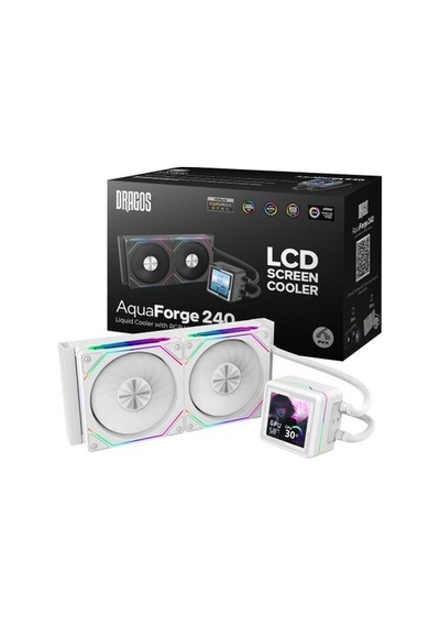 Dragos Aquaforge 240 Intel-amd 240mm Lcd Ekranlı Argb Beyaz Sıvı Soğutucu
