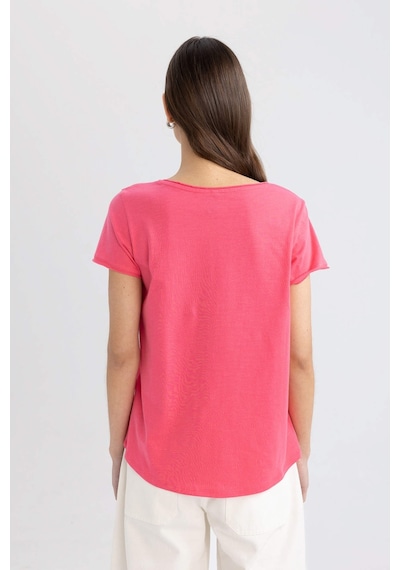 Defacto Regular Fit V Yaka Basic Kısa Kollu Tişört K1507AZ24SMPN239 Pembe Defacto Regular Fit V Yaka Basic Kısa Kollu Tişört K1507AZ24SMPN239 Pembe