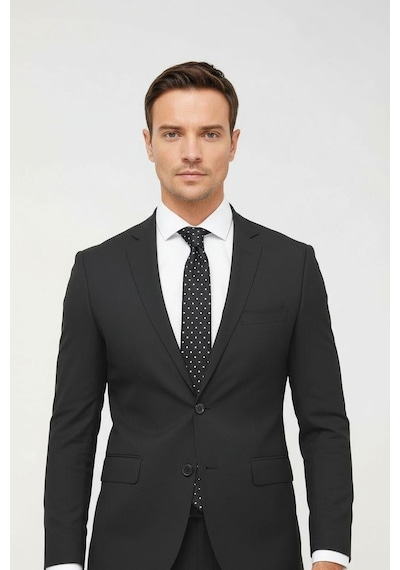 İgs Erkek Füme Slim Fit Dar Kalıp Klasik Takım Elbise-23991