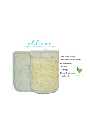 Doğal Kabak Lifli Kese Banyo Eldiveni Çift Taraflı Vucüt Kesesi Peeling Eldiven,15x23 Cm,exfoliating, Cilt Temizleyici Yenileyici Canlandırıcı Etki, Selülit Karşıtı,hücre Yenileme